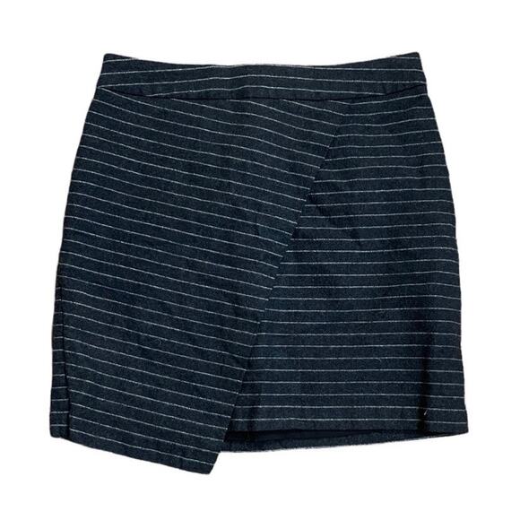 Madewell Asymmetric Wrap Dark Charcoal Gray Front Wool Lined Pencil Skirt - 12 - Picture 9 of 9